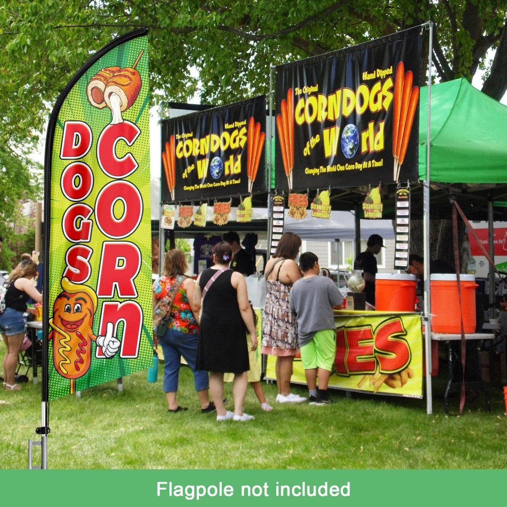 8FT Corn Dogs Swooper Flag (Flagpole Not Included 3.4)