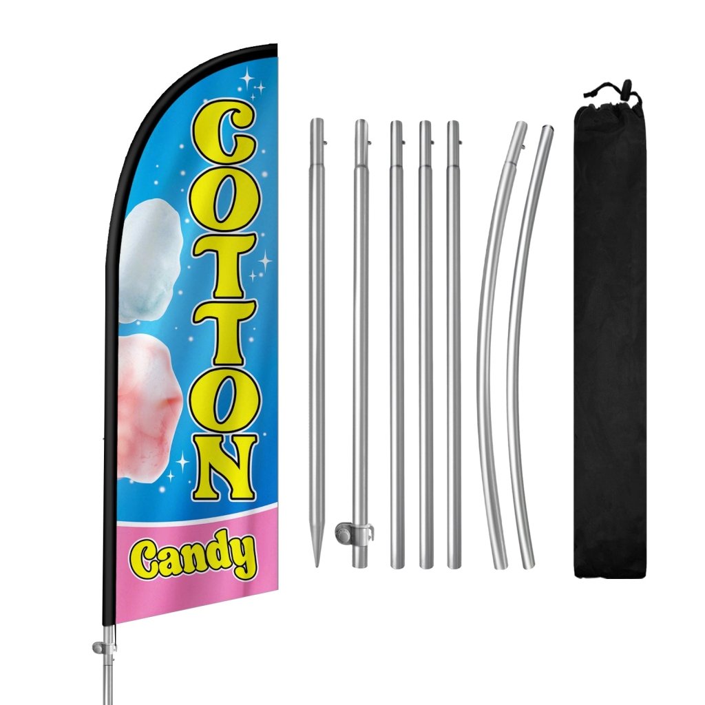 8FT Cotton Candy 01 Feather Flag with Stainless Steel Pole Kit(2m flag set)