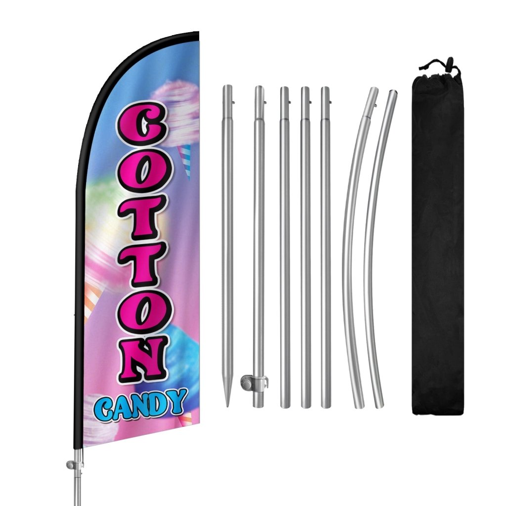 8FT Cotton Candy 02 Feather Flag with Stainless Steel Pole Kit(2m flag set)