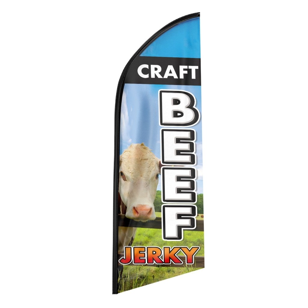 8FT Craft Beef Jerky Advertising Swooper Flag (Flagpole Not Included 3.4)