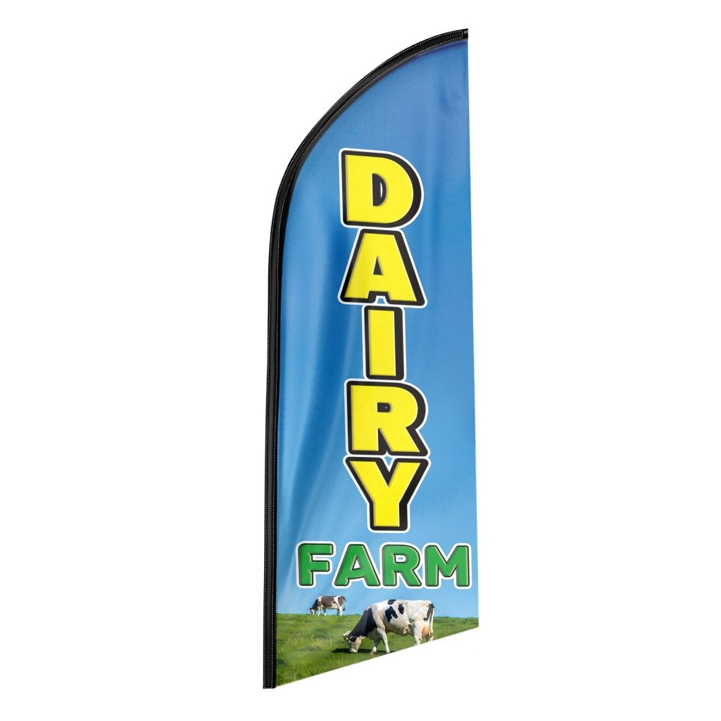 8FT Dairy Farm Advertising Swooper Flag (Flagpole Not Included 3.4)