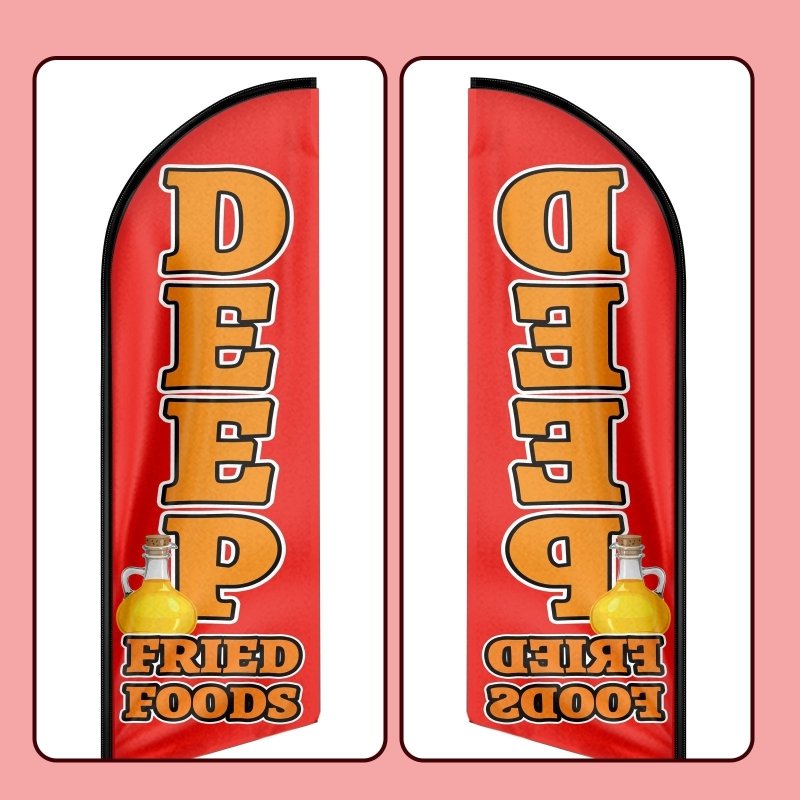 8FT Deep Fried Foods Advertising Swooper Flag (Flagpole Not Included 3.4)