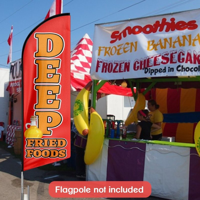 8FT Deep Fried Foods Advertising Swooper Flag (Flagpole Not Included 3.4)