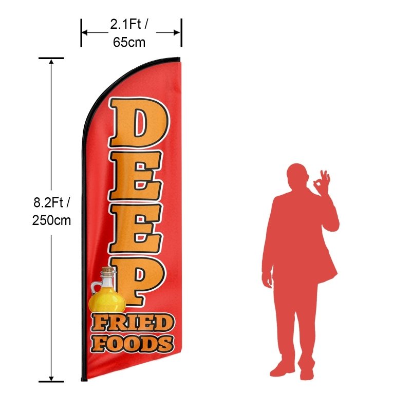 8FT Deep Fried Foods Advertising Swooper Flag (Flagpole Not Included 3.4)