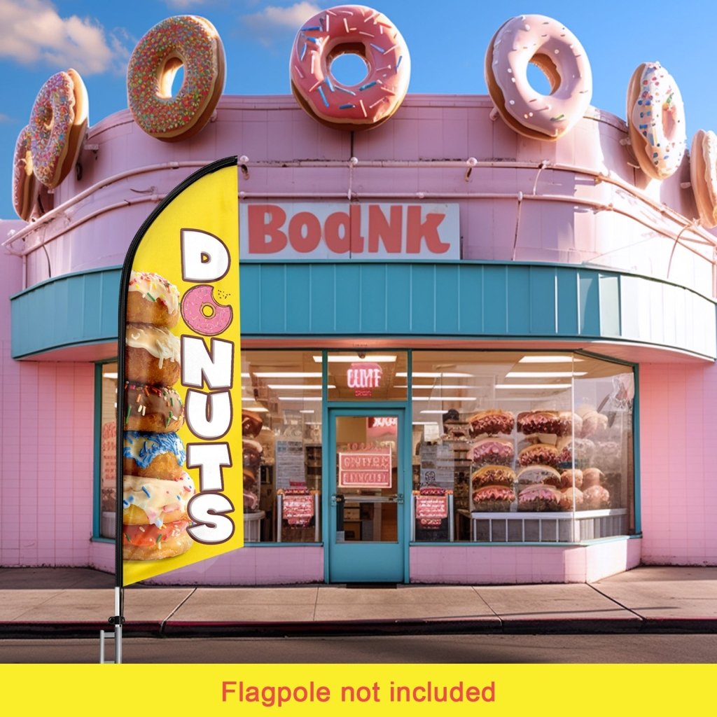 8FT Donuts Advertising Swooper Flag (Flagpole Not Included 3.4)