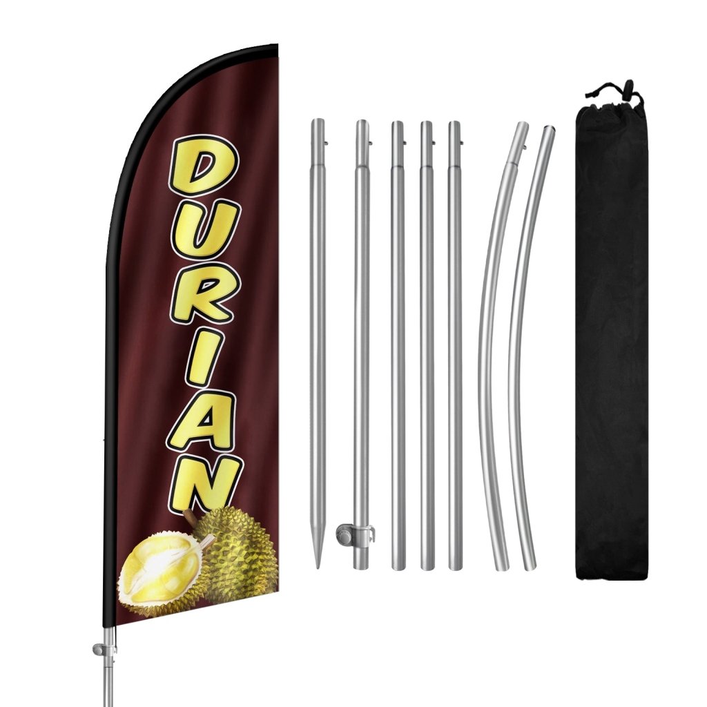 8FT Durian Feather Flag with Stainless Steel Pole Kit(2m flag set)