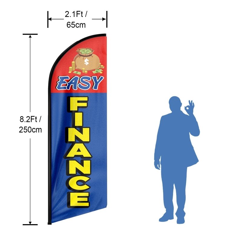 8FT Easy Finance Advertising Swooper Flag (Flagpole Not Included 3.4)