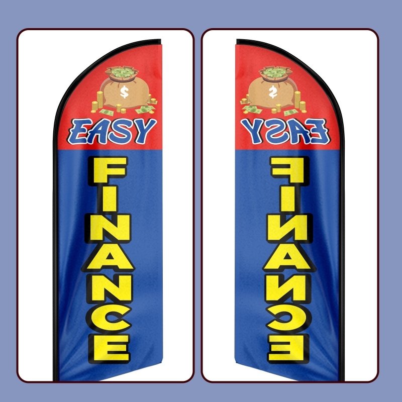 8FT Easy Finance Advertising Swooper Flag (Flagpole Not Included 3.4)