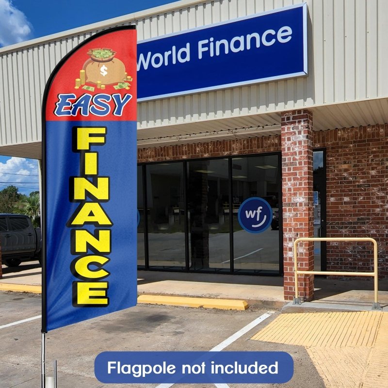 8FT Easy Finance Advertising Swooper Flag (Flagpole Not Included 3.4)