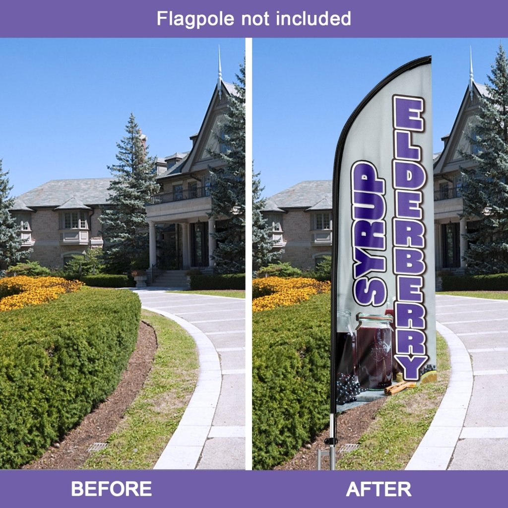 8FT Elderberry Syrup Advertising Swooper Flag (Flagpole Not Included 3.4)