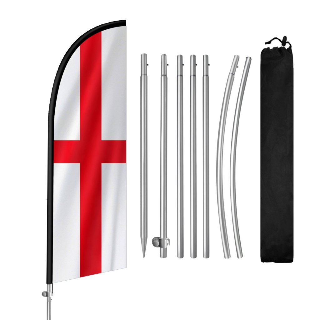 8FT England Flag Feather Flag with Stainless Steel Pole Kit(2m flag set)