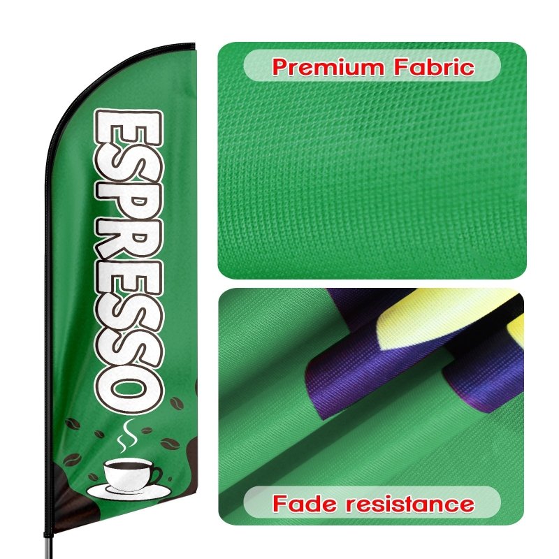 8FT Espresso Advertising Swooper Flag (Flagpole Not Included 3.4)