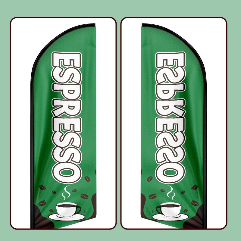 8FT Espresso Advertising Swooper Flag (Flagpole Not Included 3.4)