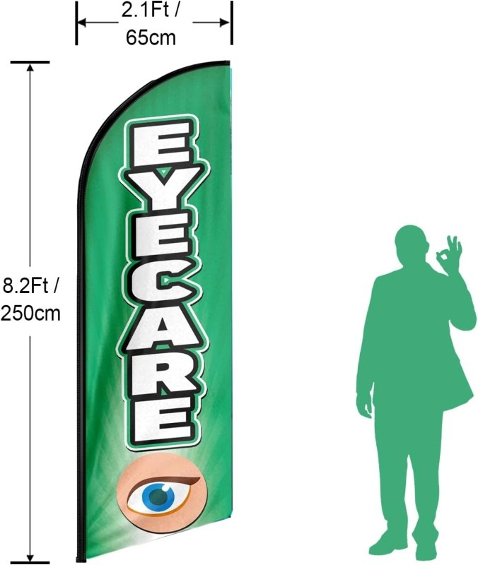 8FT Eyecare Advertising Swooper Flag(Flagpole Not Included 3.4)