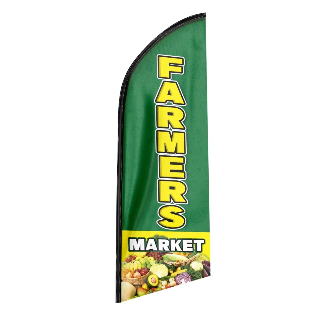 8FT Farmers Market Advertising Swooper Flag (Flagpole Not Included 3.4)