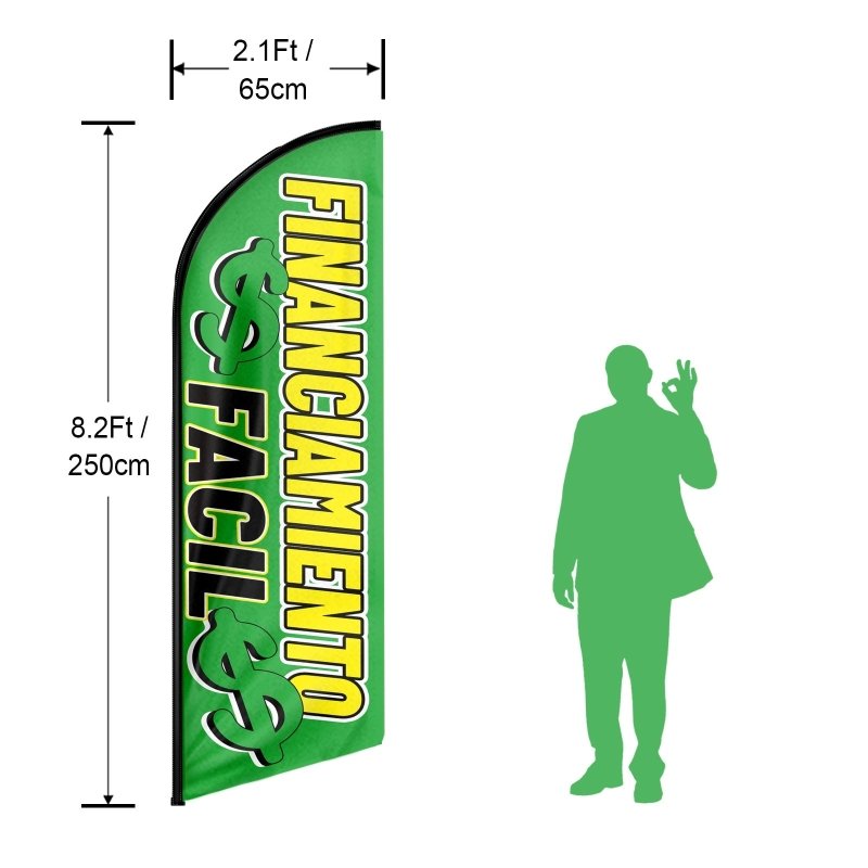 8FT Financiamiento Facil Advertising Swooper Flag(Flagpole Not Included 3.4)