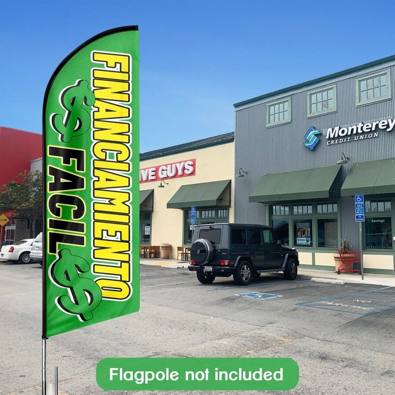 8FT Financiamiento Facil Advertising Swooper Flag(Flagpole Not Included 3.4)