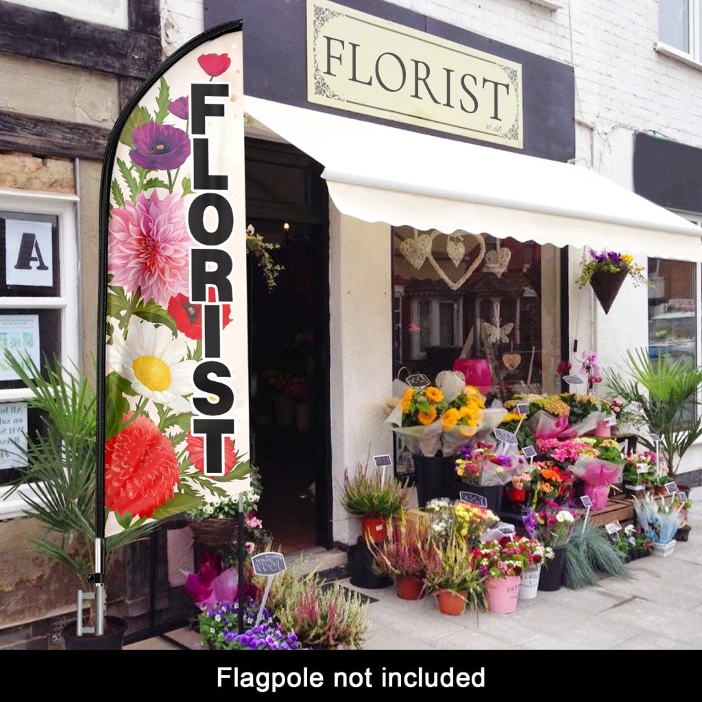 8FT Florist Sign Swooper Flag(Flagpole Not Included 3.4)