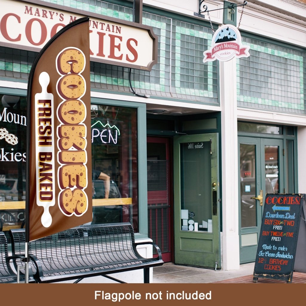 8FT Fresh Baked Cookies Advertising Swooper Flag (Flagpole Not Included 3.4)