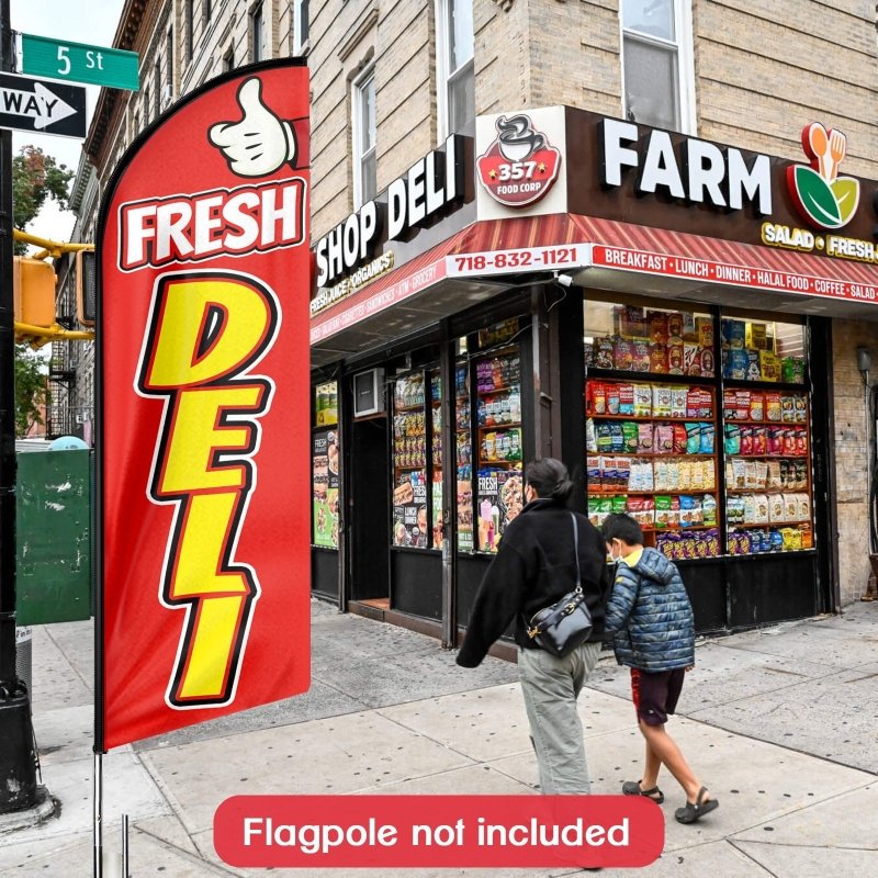 8FT Fresh Deli Advertising Swooper Flag (Flagpole Not Included 3.4)