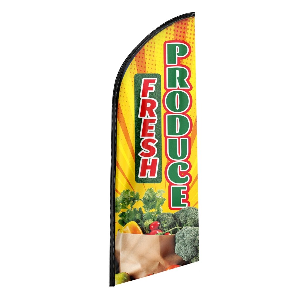 8FT Fresh Produce Advertising Swooper Flag (Flagpole Not Included 3.4)