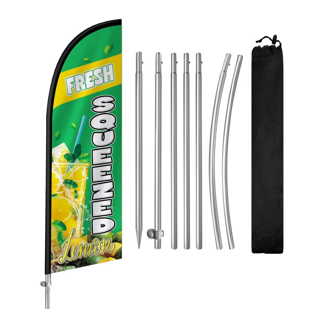 8FT Fresh Squeezed Feather Flag with Stainless Steel Pole Kit(2m flag set)