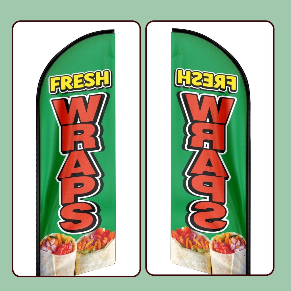 8FT Fresh Wraps Advertising Swooper Flag(Flagpole Not Included 3.4)