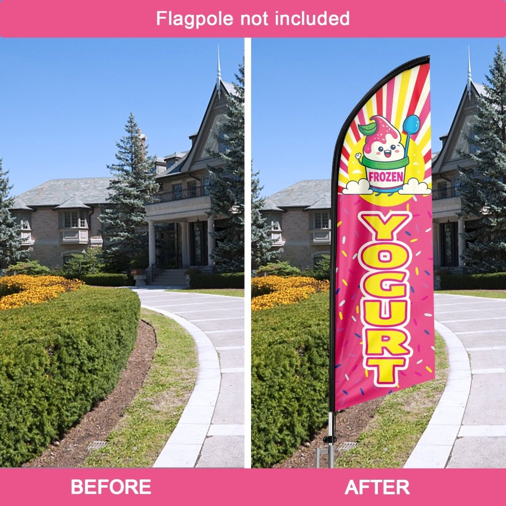 8FT Frozen Yogurt Advertising Swooper Flag (Flagpole Not Included 3.4)