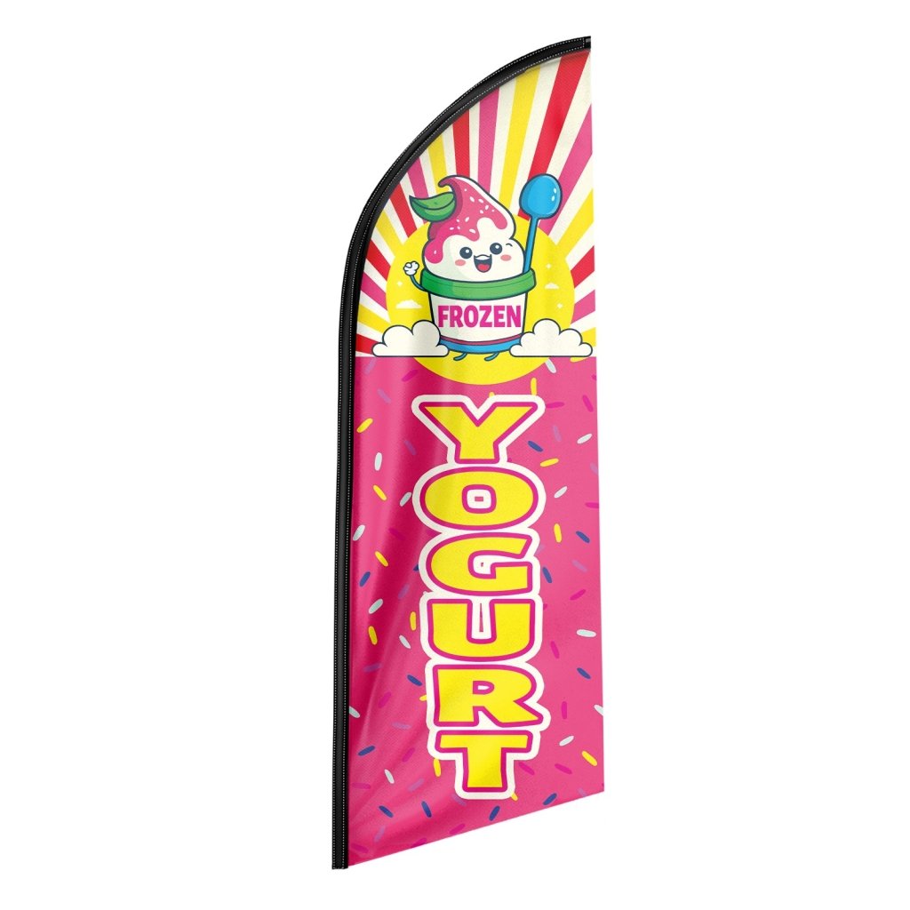 8FT Frozen Yogurt Advertising Swooper Flag (Flagpole Not Included 3.4)