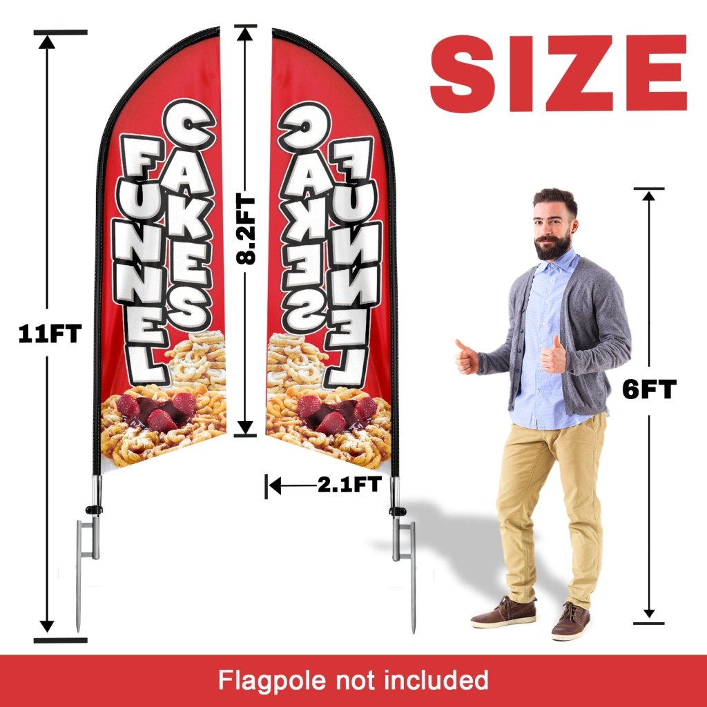 8FT Funnel Cakes Swooper Flag (Flagpole Not Included 3.4)