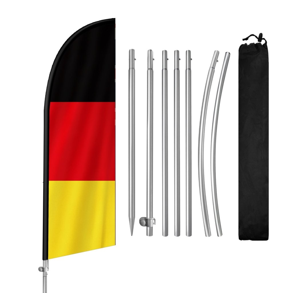 8FT Germany Flag Feather Flag with Stainless Steel Pole Kit(2m flag set)