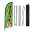 8FT Green 02 Pizza Banner Feather Flag Pole Kit(2m flag set)