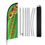 8FT Green 03 Pizza Banner Feather Flag Pole Kit(2m flag set)