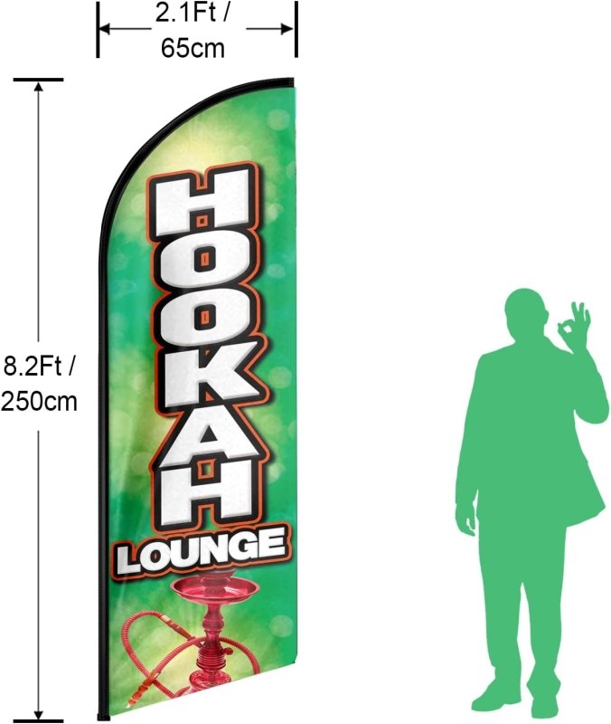 8FT Hookan Advertising Swooper Flag(Flagpole Not Included 3.4)