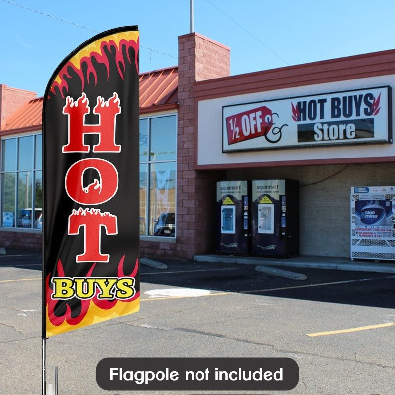 8FT Hot Buys Advertising Swooper Flag (Flagpole Not Included 3.4)