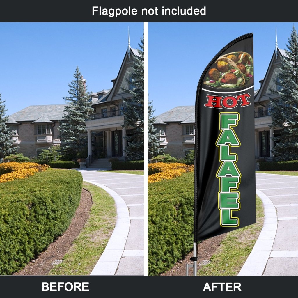 8FT Hot Falafel Advertising Swooper Flag(Flagpole Not Included 3.4)