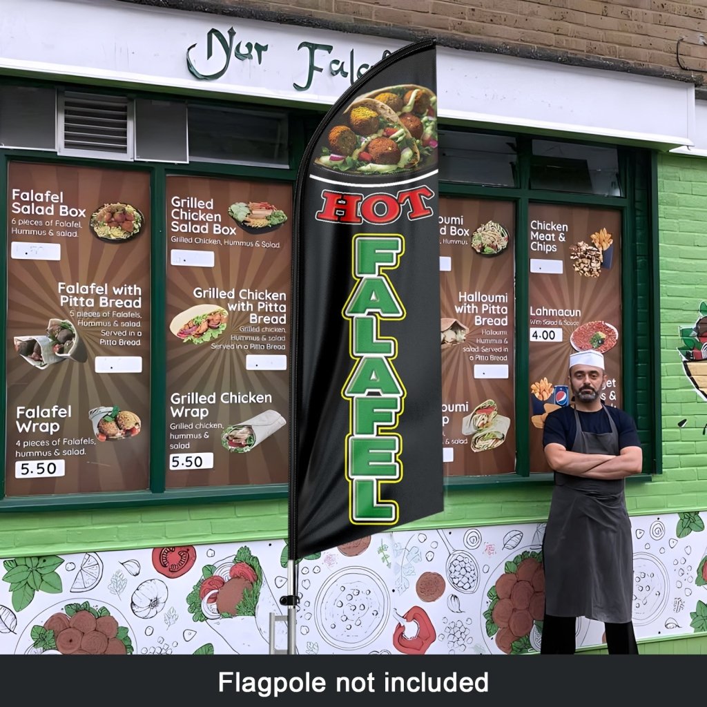 8FT Hot Falafel Advertising Swooper Flag(Flagpole Not Included 3.4)