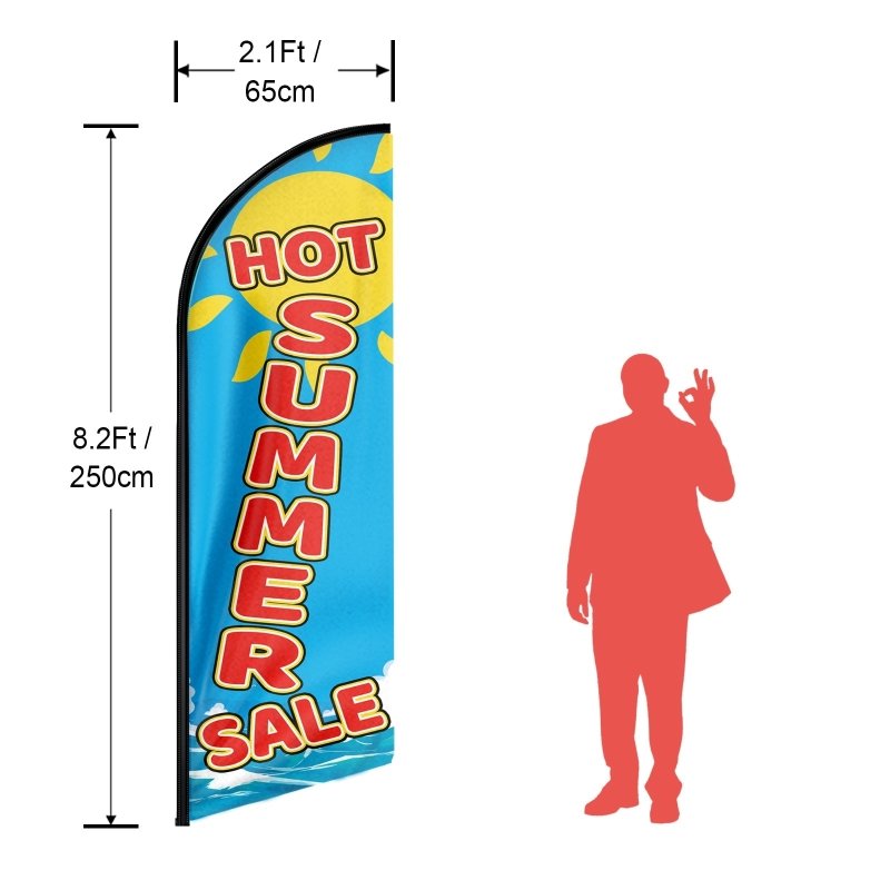 8FT Hot Summer Sale Advertising Swooper Flag (Flagpole Not Included 3.4)