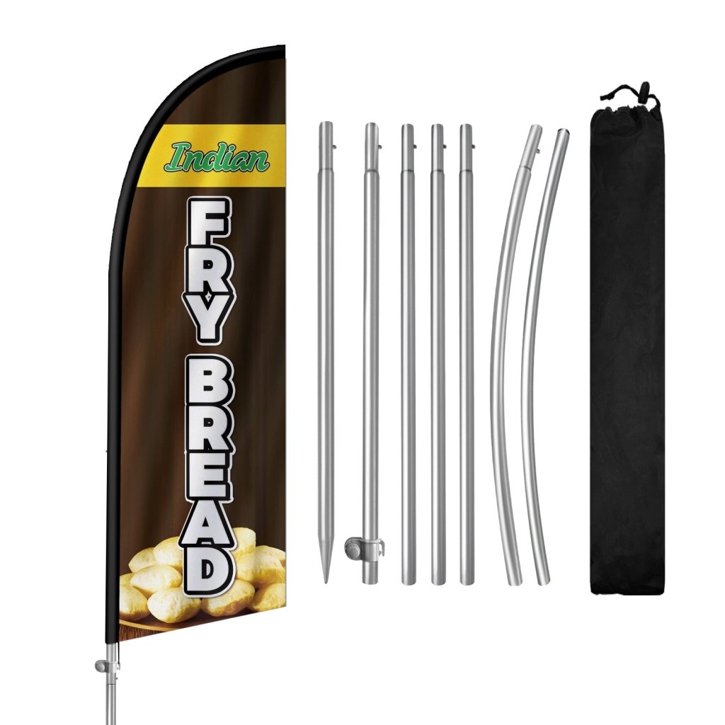 8FT Indian Fry Bread Feather Flag with Stainless Steel Pole Kit(2m flag set)