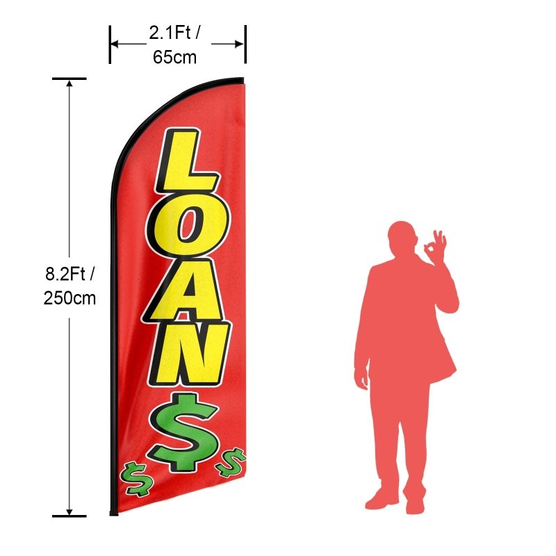 8FT Loans Advertising Swooper Flag (Flagpole Not Included 3.4)