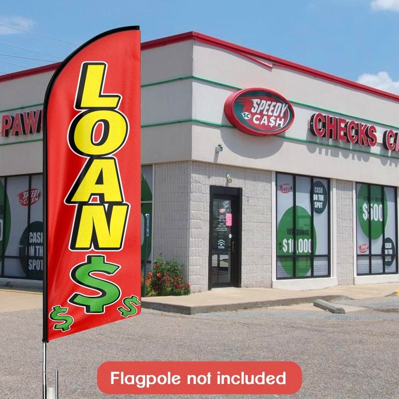 8FT Loans Advertising Swooper Flag (Flagpole Not Included 3.4)