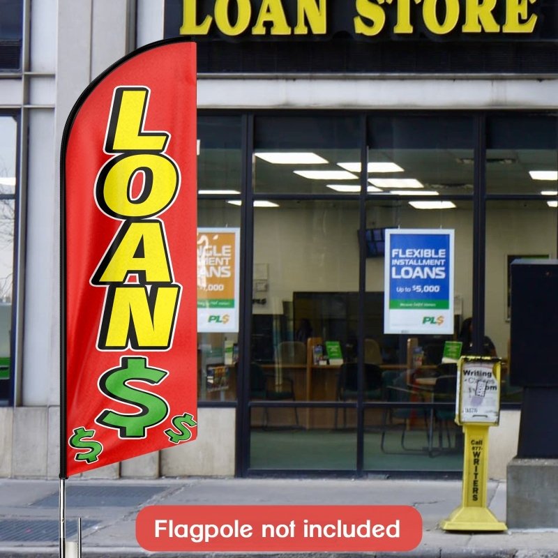 8FT Loans Advertising Swooper Flag (Flagpole Not Included 3.4)