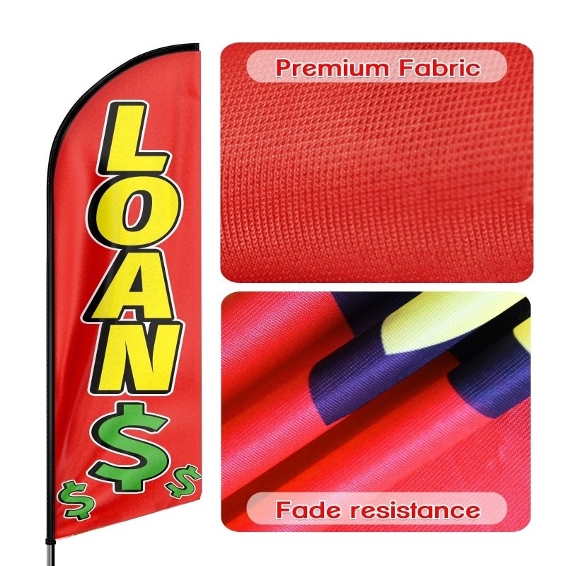 8FT Loans Advertising Swooper Flag (Flagpole Not Included 3.4)