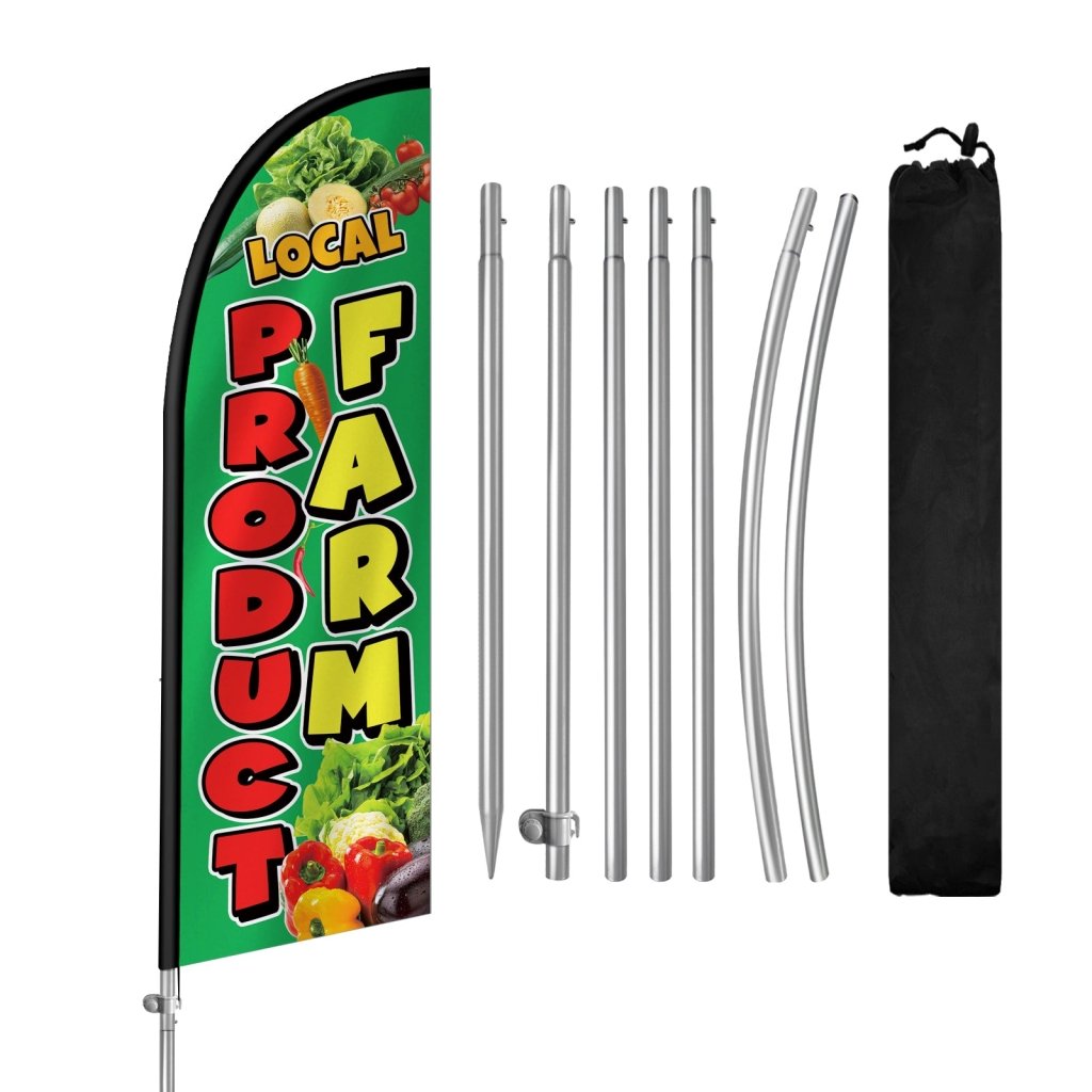 8FT Local Product Feather Flag with Stainless Steel Pole Kit(2m flag set)