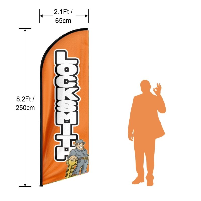 8FT Locksmith Advertising Swooper Flag (Flagpole Not Included 3.4)