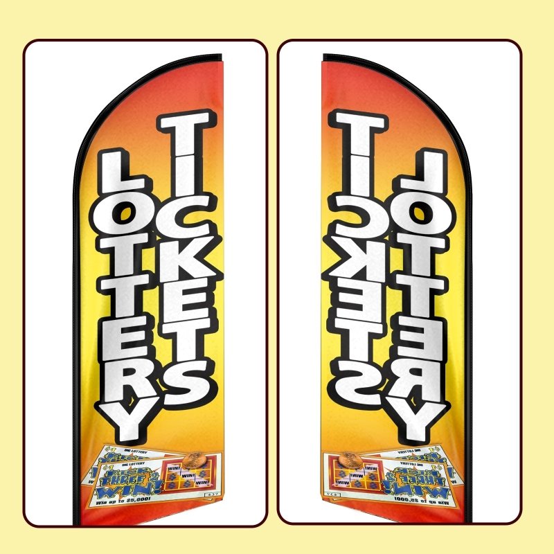 8FT Lottery Tickets Advertising Swooper Flag(Flagpole Not Included 3.4)