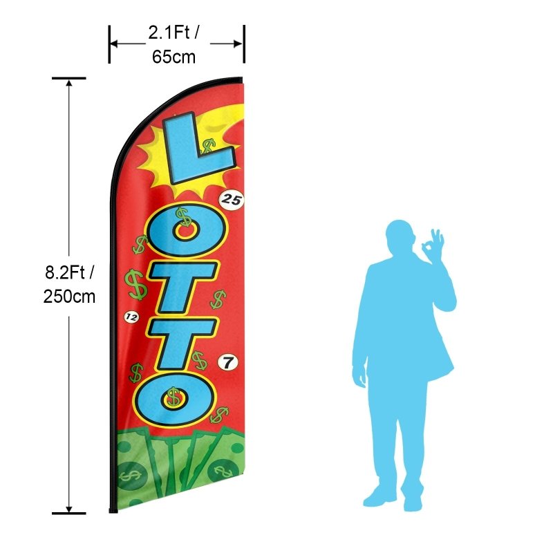 8FT Lotto Advertising Swooper Flag (Flagpole Not Included 3.4)