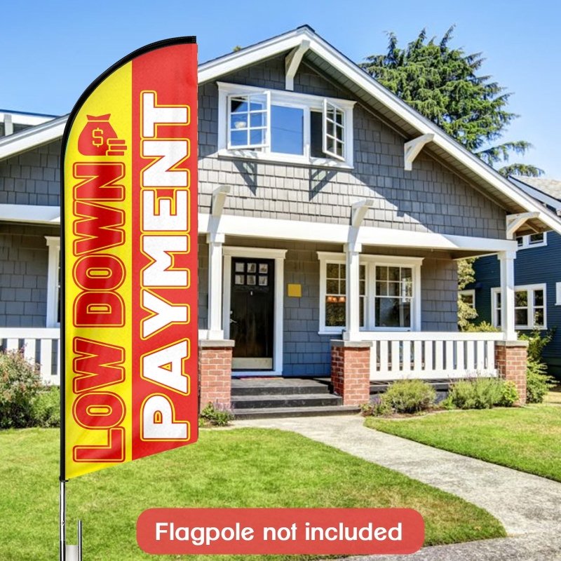 8FT Low Down Payment Advertising Swooper Flag (Flagpole Not Included 3.4)