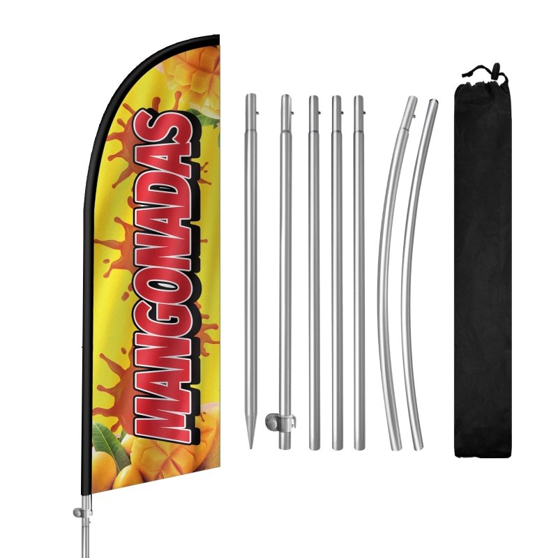 8FT Mangonadas Banner Feather Flag with Stainless Steel Pole Kit(2m flag set)