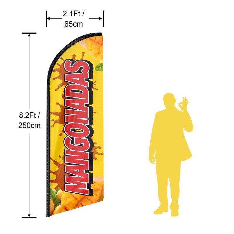 8FT Mangondas Advertising Swooper Flag (Flagpole Not Included 3.4)